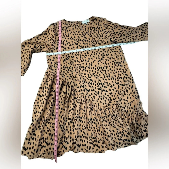 EUC Hayden Light peach Leopard print dress tunic babydoll style Med - Picture 6 of 9
